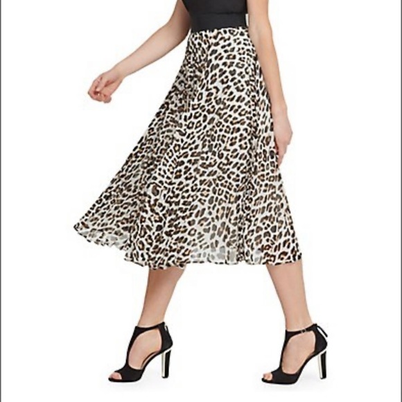 DKNY | Leopard Pleated Skirt US-S - Picture 4 of 6